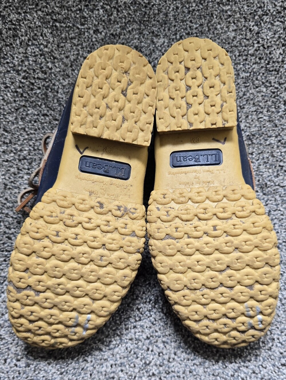 L.L. Bean Bean Boots Rubber Mocs Navy Blue Mens Size 7 Or Womens 9 - Picture 9 of 11